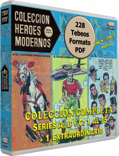 HÉROES MODERNOS - Series A, B y C - Colección Completa - 228 Tebeos En Formato PDF